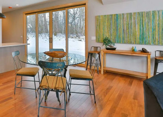 View from kitchen / dining room towards private courtyard