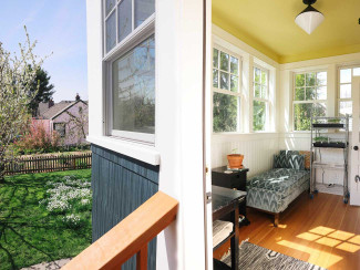 Tower addition after house remodel, new enclosed porch, Portland Oregon
